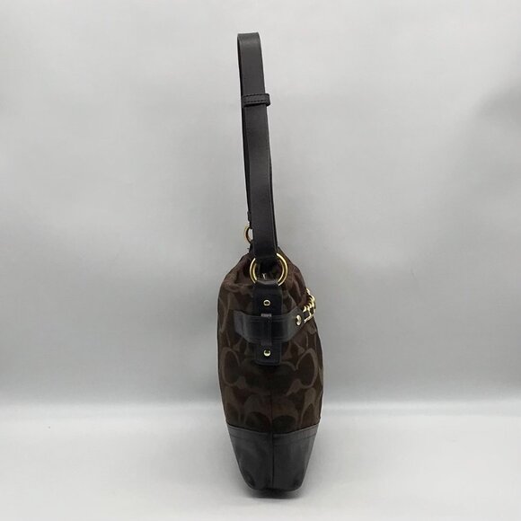 Coach Brown Canvas Signature Chain Convertible Shoulder Bag F18862 - Picture 4 of 11